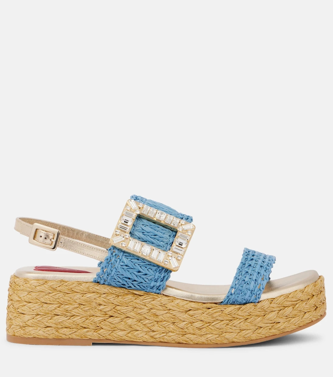 Roger Vivier - Espa 60 raffia platform slingback sandals