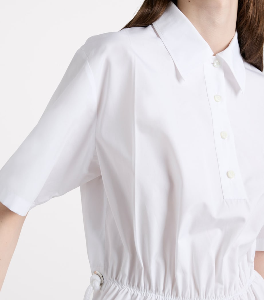 Prada White Cotton Poplin Mini Shirt Dress
