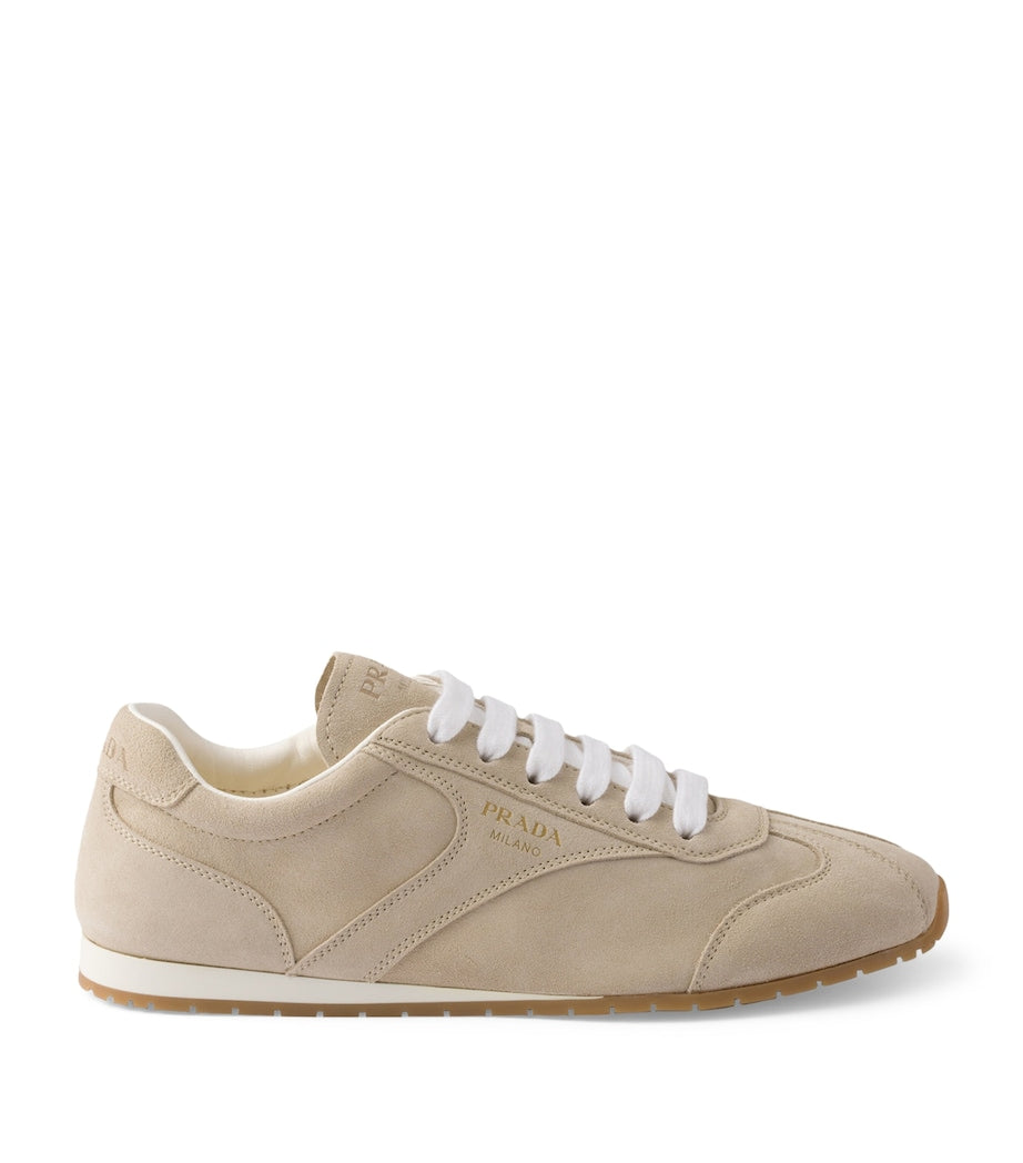 Grey Suede Logo Sneakers