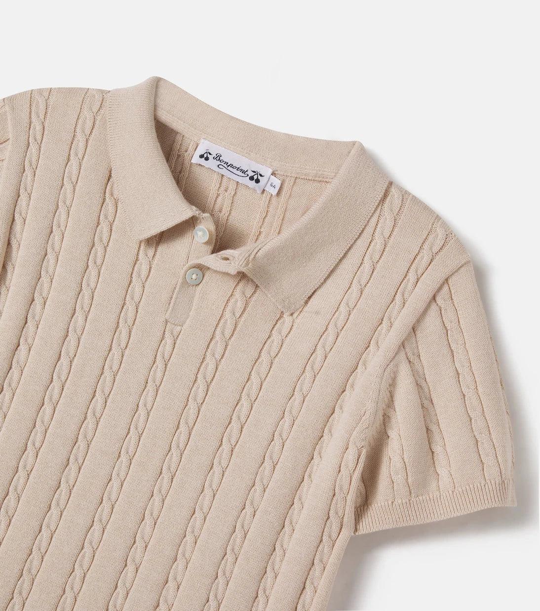 Bonpoint - Cable-knit cotton and cashmere polo shirt