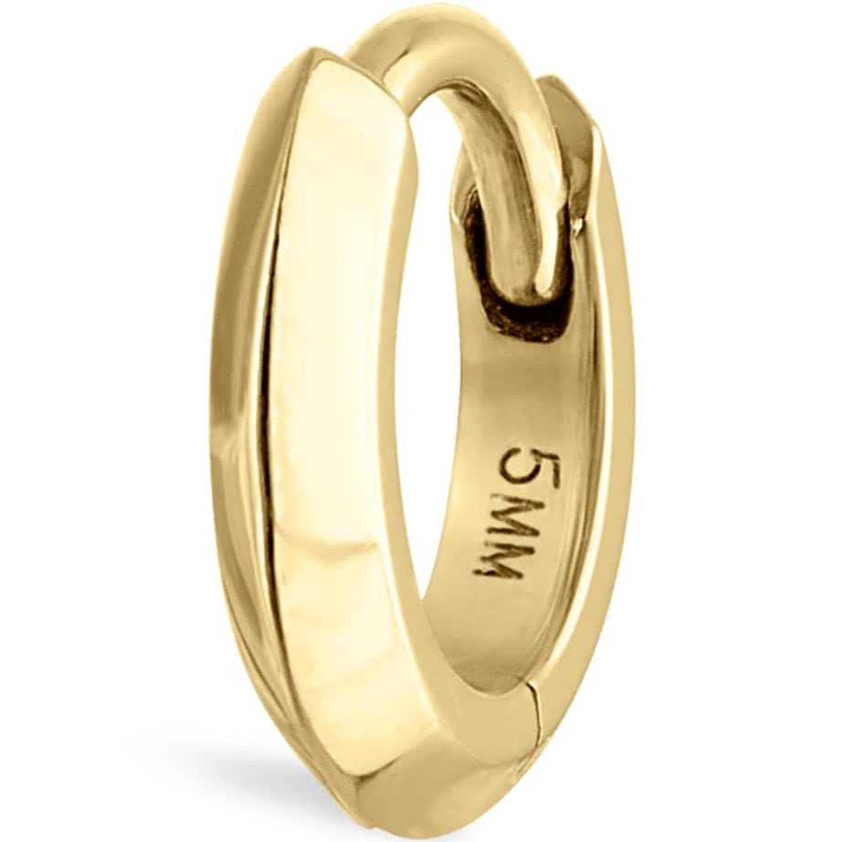 Faceted Metal Vertex Single Hoop Earring (5mm)