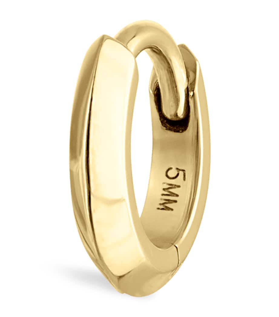 Faceted Metal Vertex Single Hoop Earring (5mm)