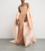 Pamella Roland Nude Embellished Gown with Cape