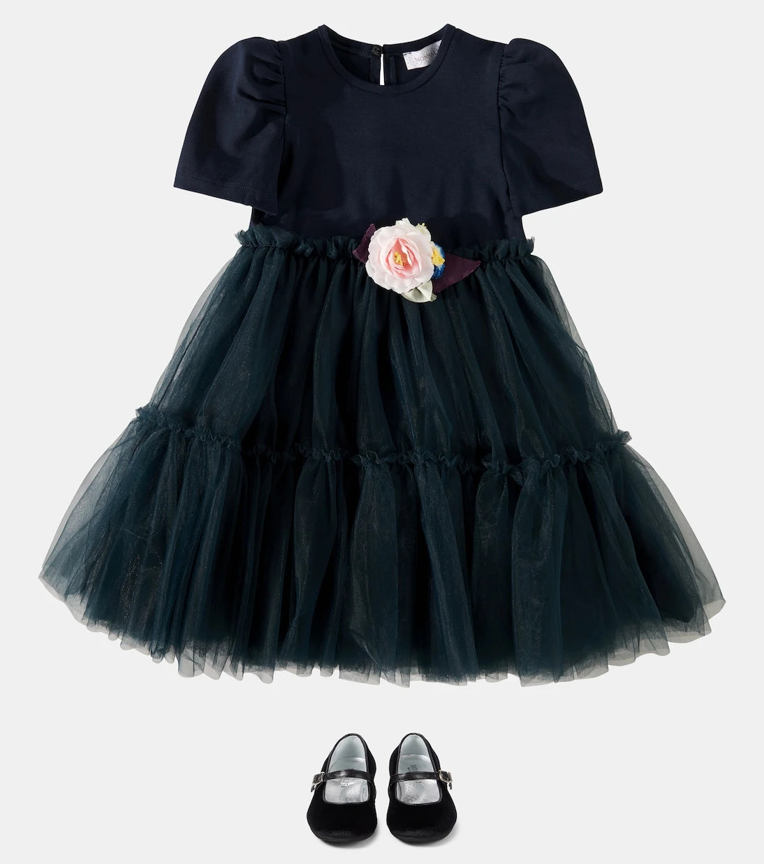 Monnalisa - Embellished tulle dress