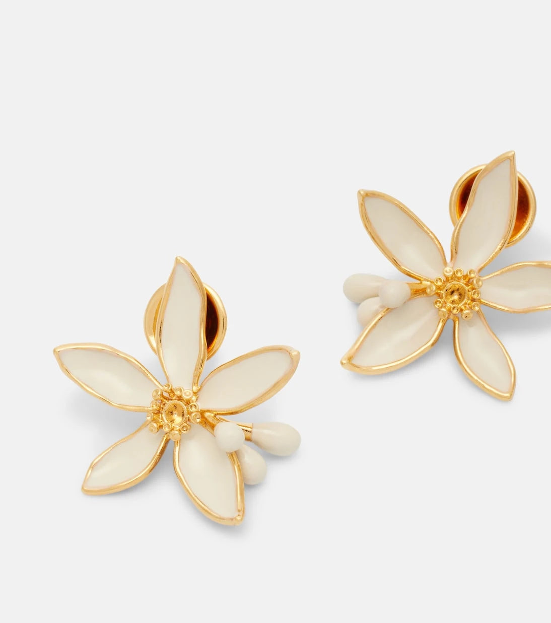 Oscar de la Renta - Orange Blossom enamel earrings