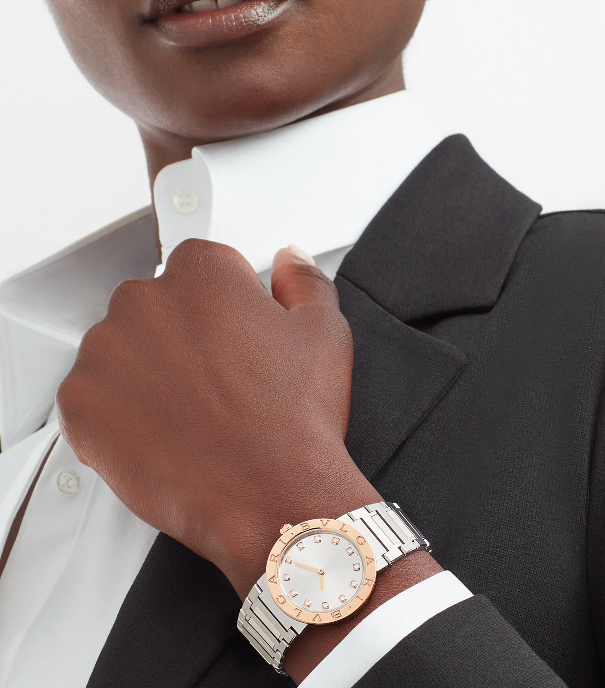 Stainless Steel and Rose Gold BVLGARI BVLGARI Watch 33mm