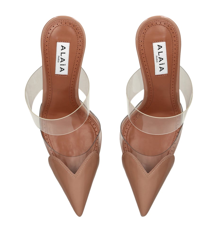 Alaïa Nude Patent Leather Heart Mules 90