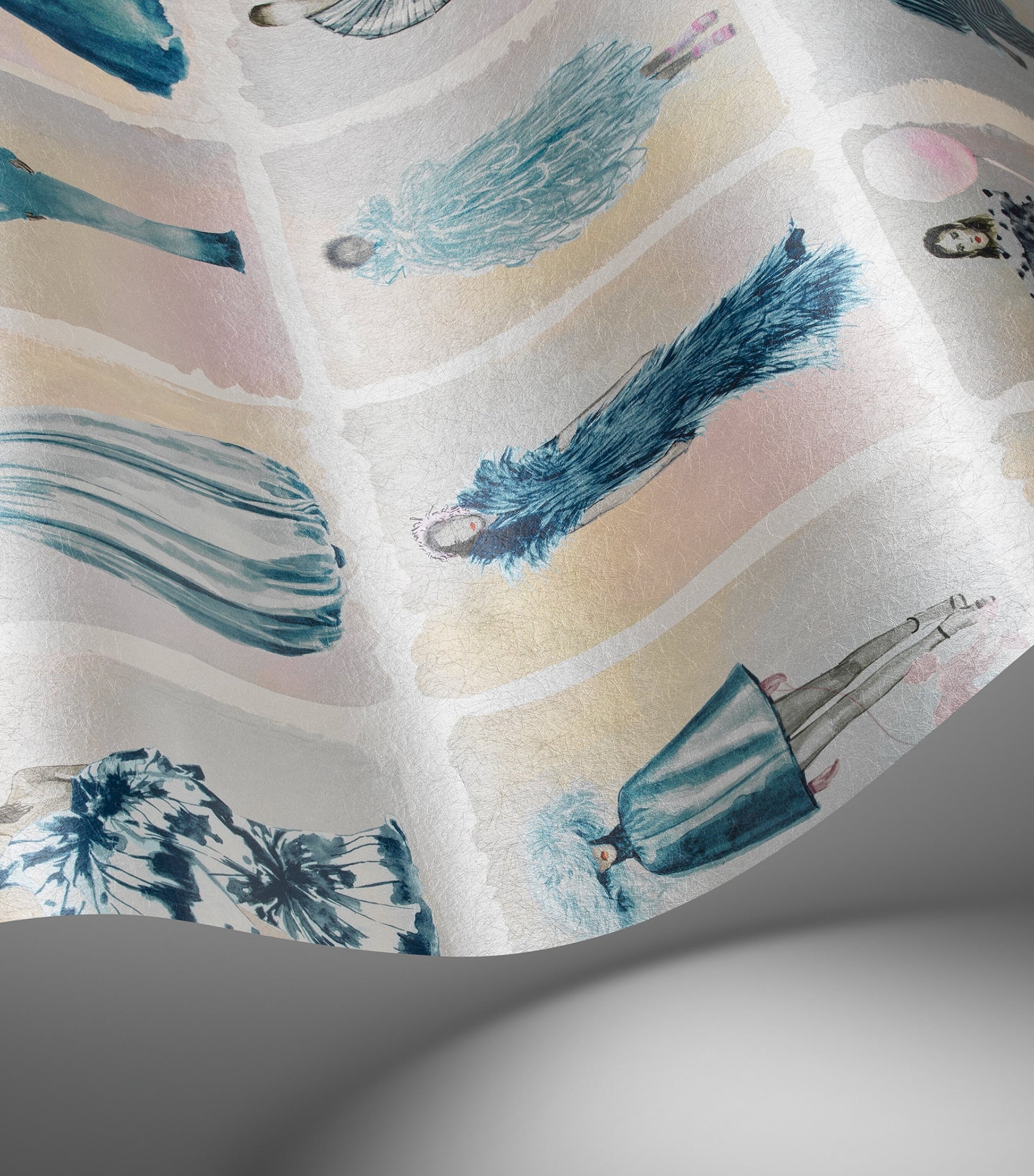 Cole & Son x Harrods Interior Design 175 Anniversary Edition Couture Carousel Wallpaper - China Blue Pearl