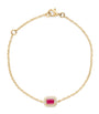 Yellow Gold, Diamond and Ruby Halo Bracelet