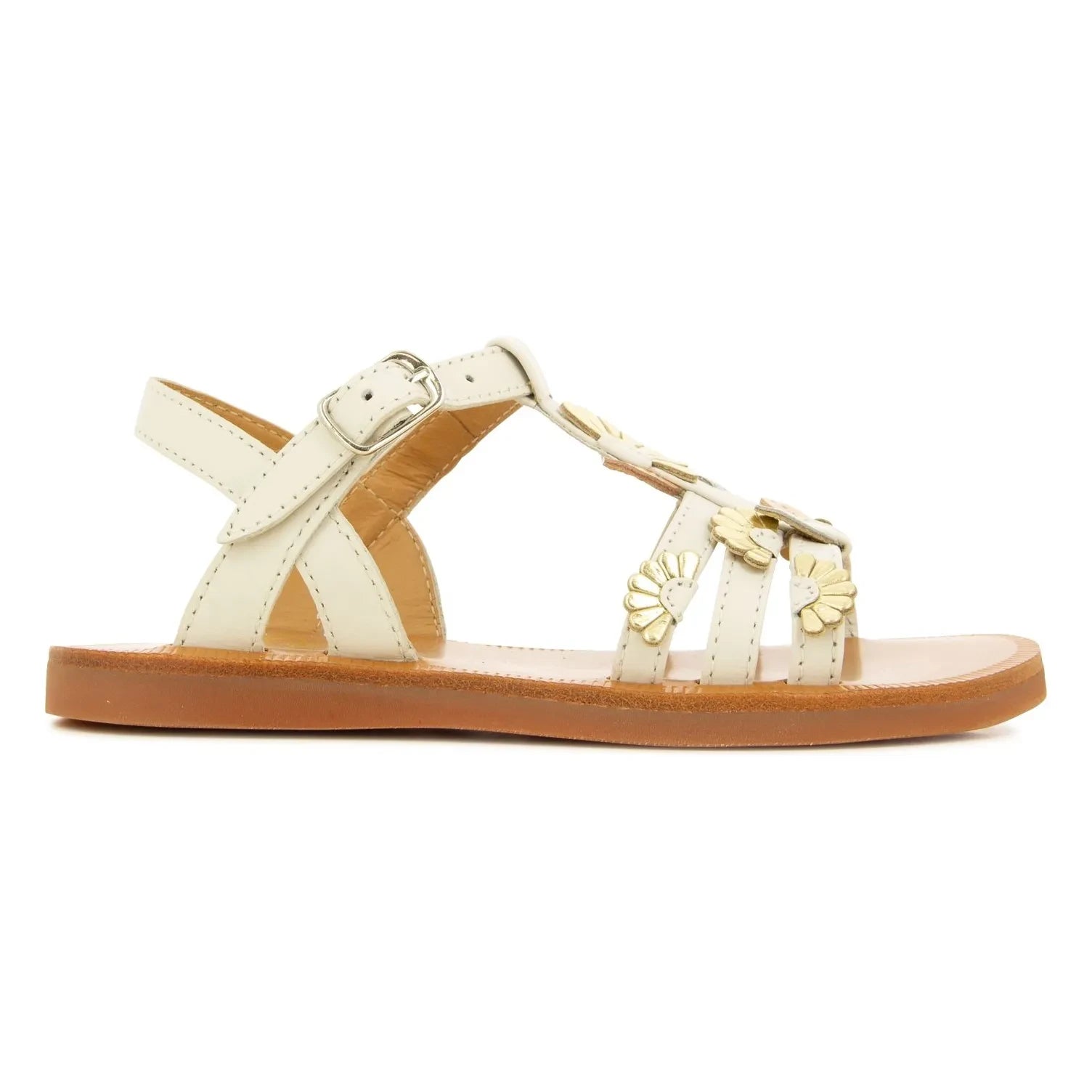 Pom d'Api - Plagette Multi Daisy sandals | Cream