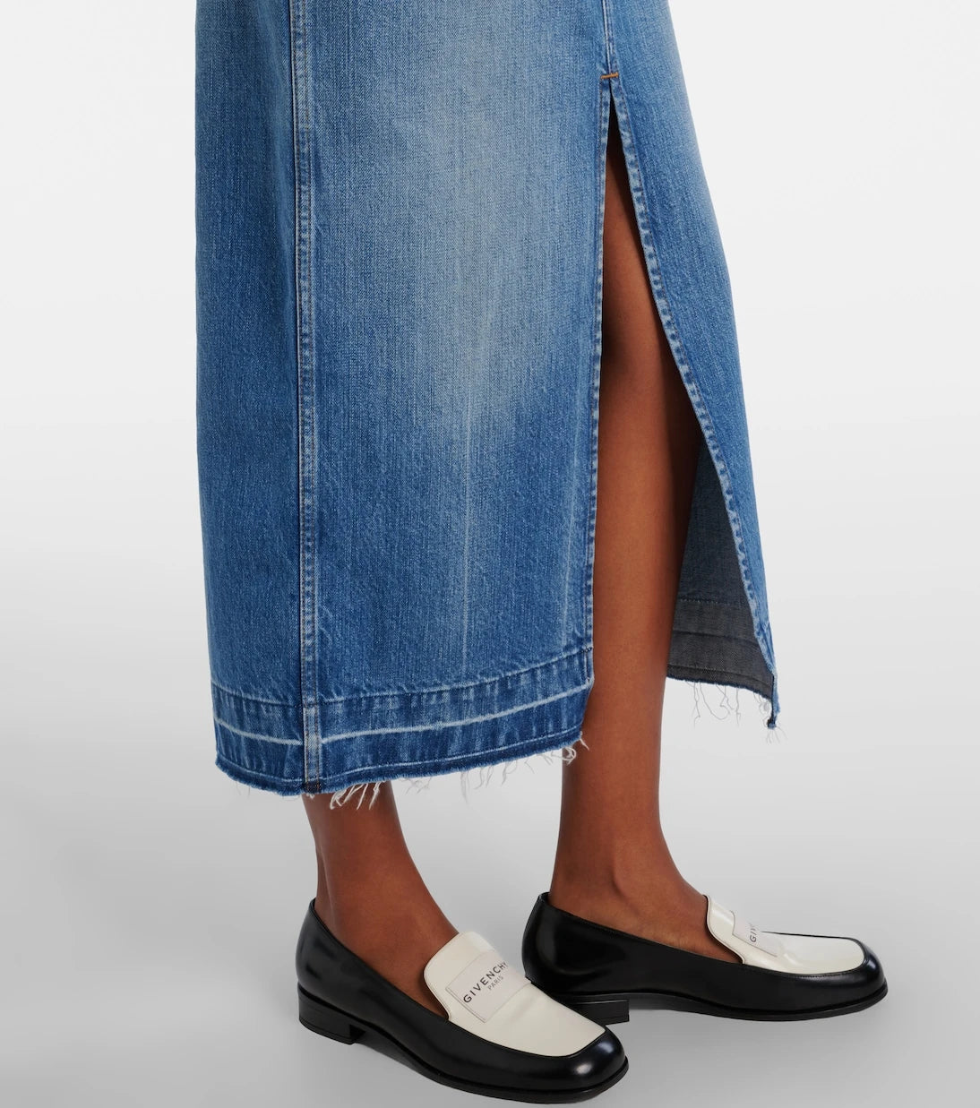 Givenchy - High-rise denim midi skirt