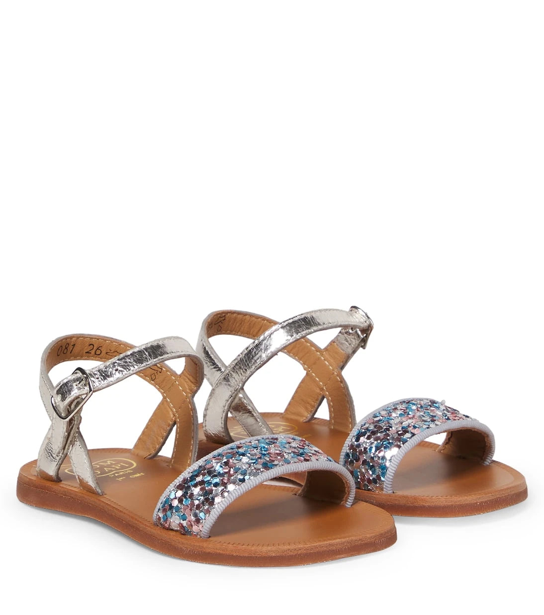 Pom d'Api - Plagette Buckle glitter leather sandals