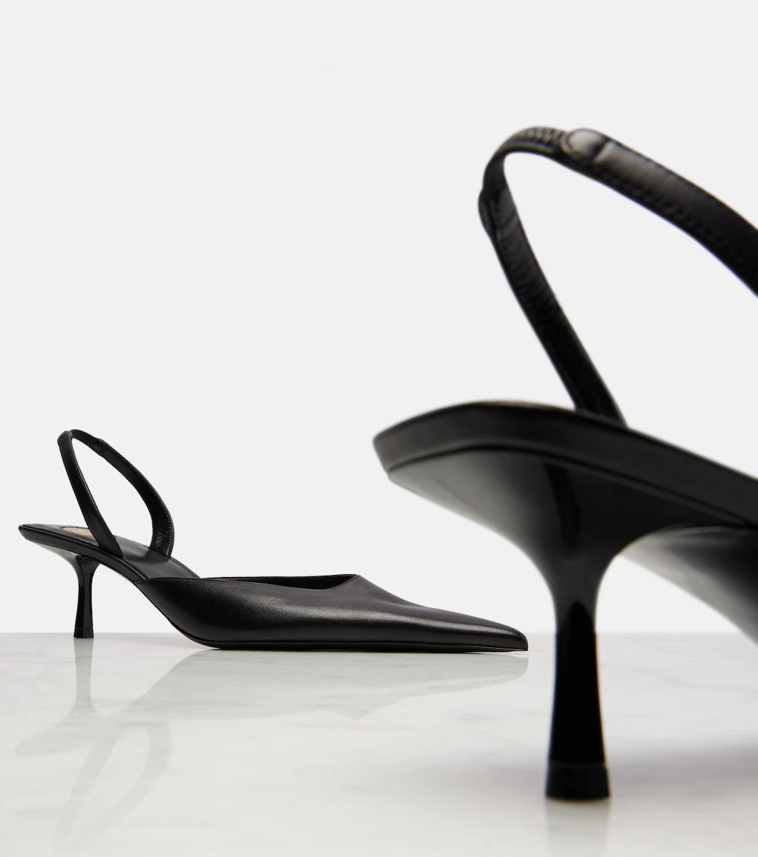 Saint Laurent - Misty 55 leather slingback pumps