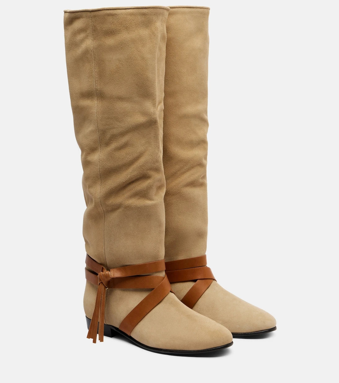 Isabel Marant - Silmon leather-trimmed suede knee-high boots