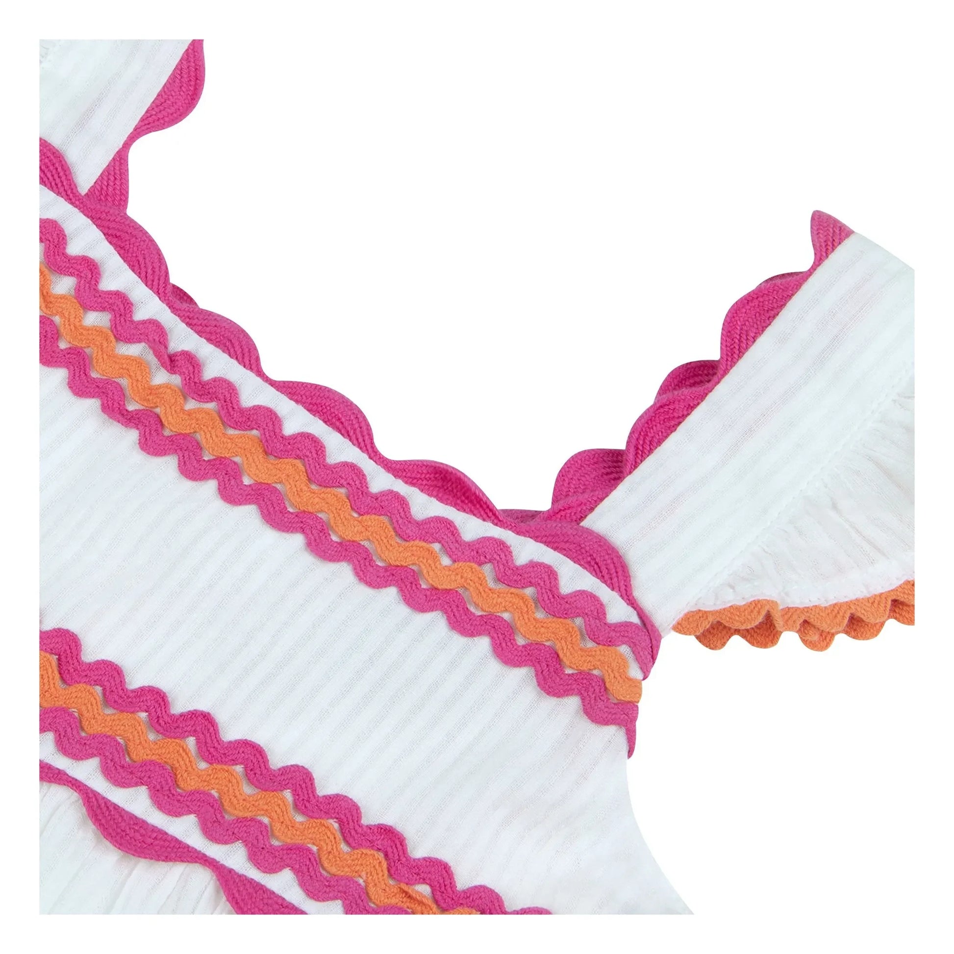 Tartine et Chocolat - Festoon Ruffle Dress | White
