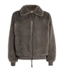 Yves Salomon Brown Mink Bomber Jacket