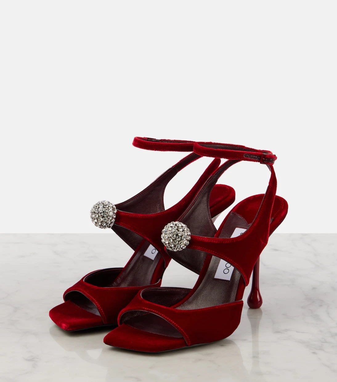 Jimmy Choo - صندل Orb 95 المخملي المزين