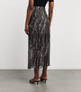 Metallic Pleated Maxi Skirt