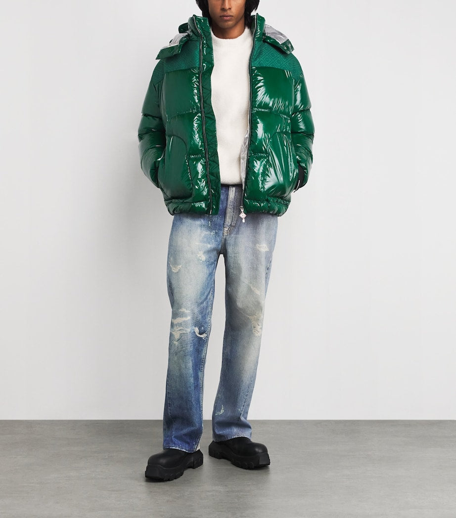 Green Down Monogram Puffer Jacket