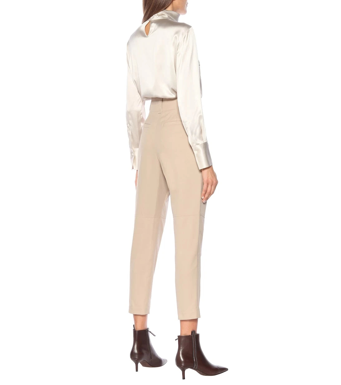Brunello Cucinelli - Cotton-blend high-rise tapered pants