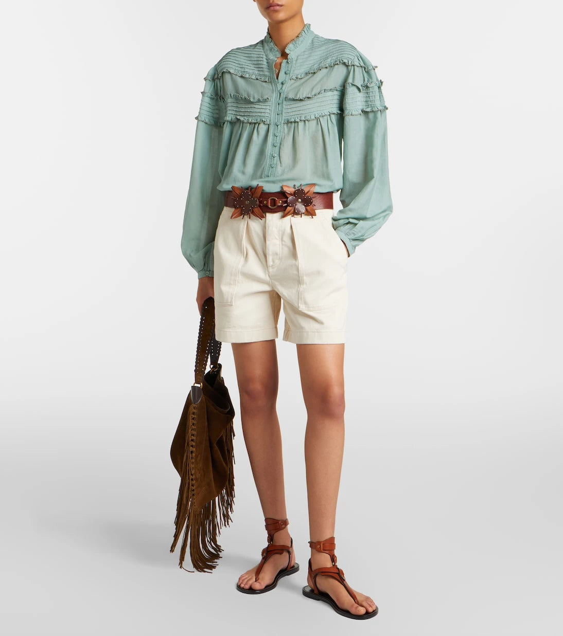 Marant Etoile - Doana cotton-blend ruffled blouse