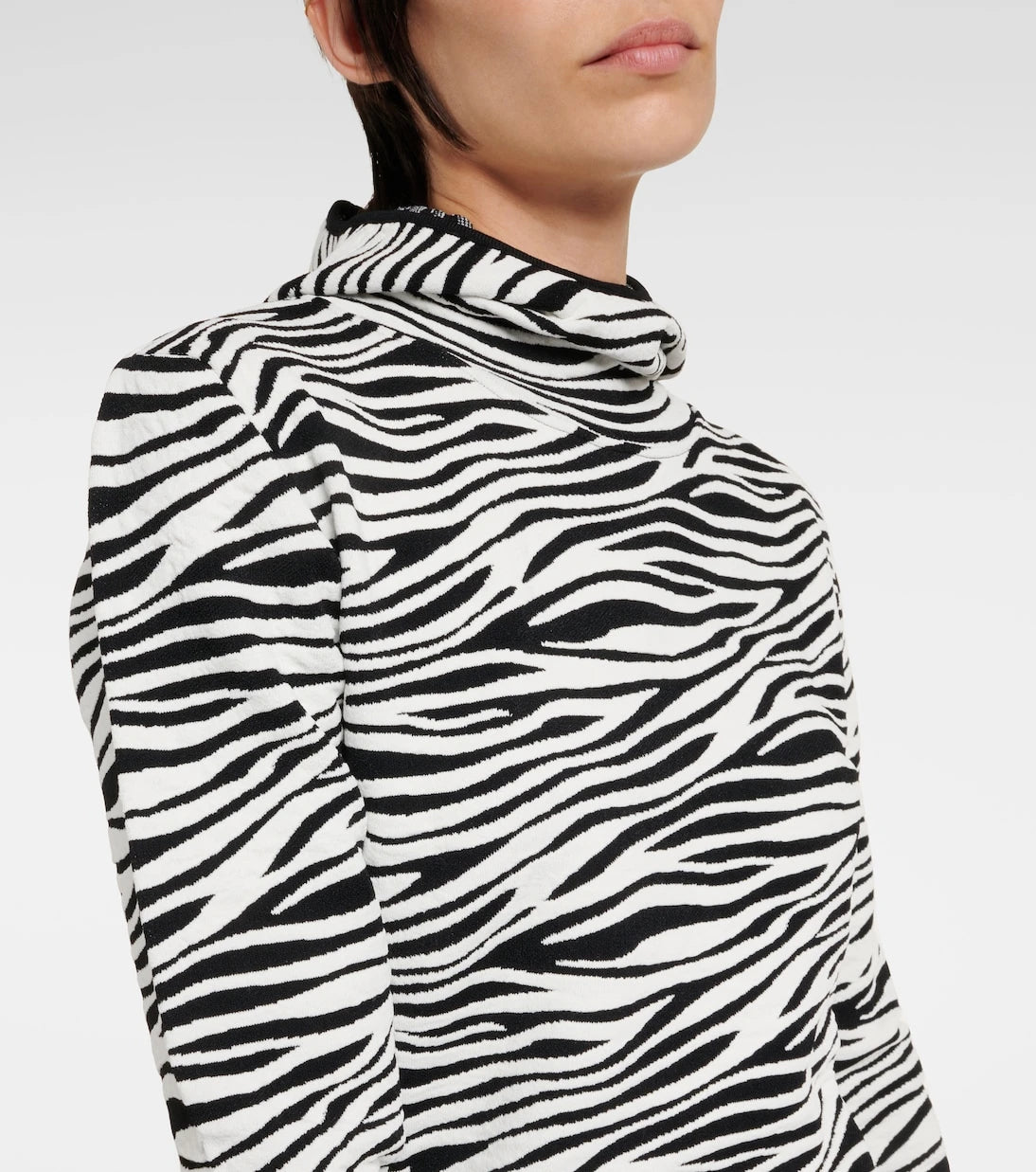 Jet Set - Zoey zebra-print jacquard hoodie