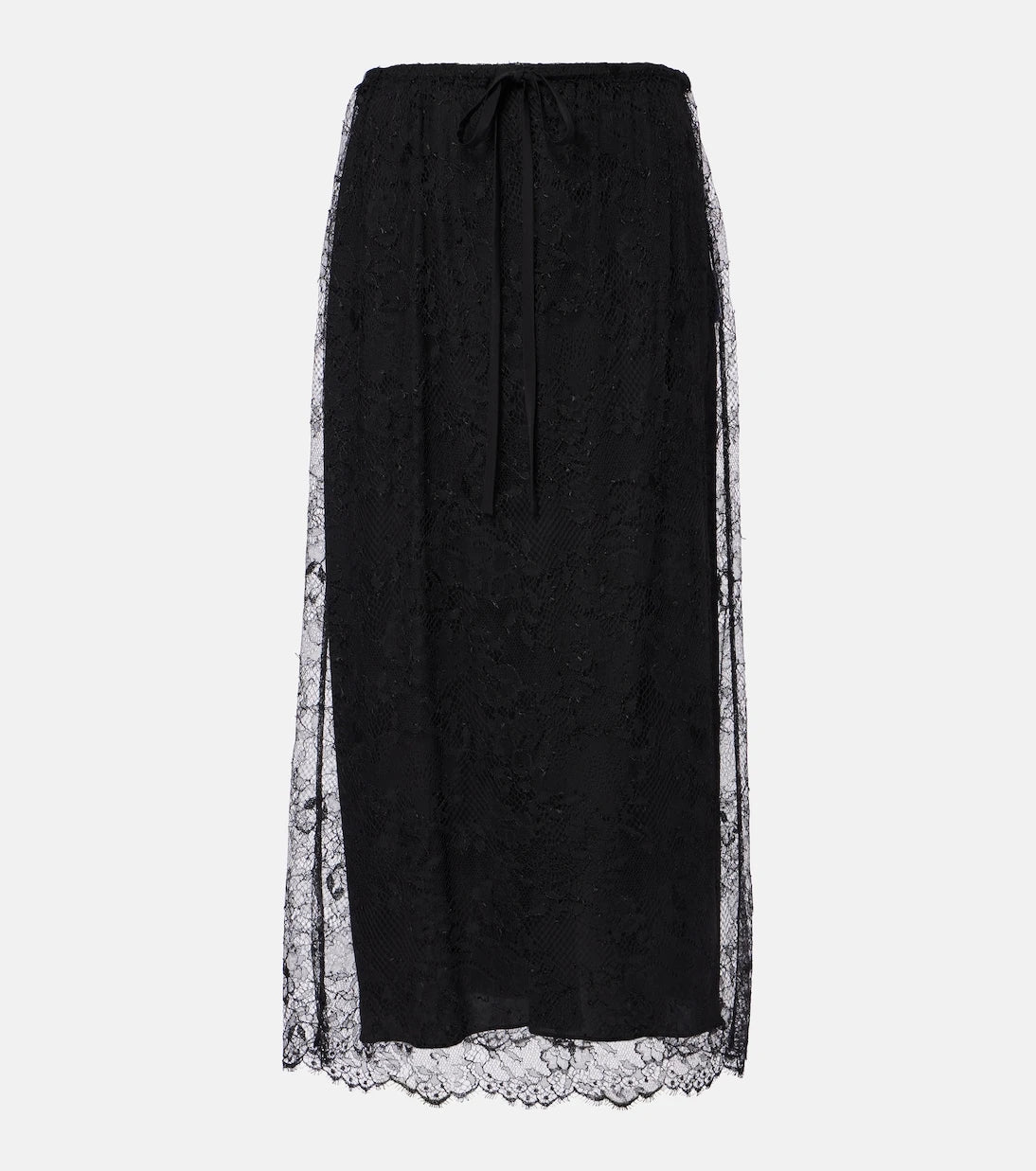 Valentino - Floral lace midi skirt