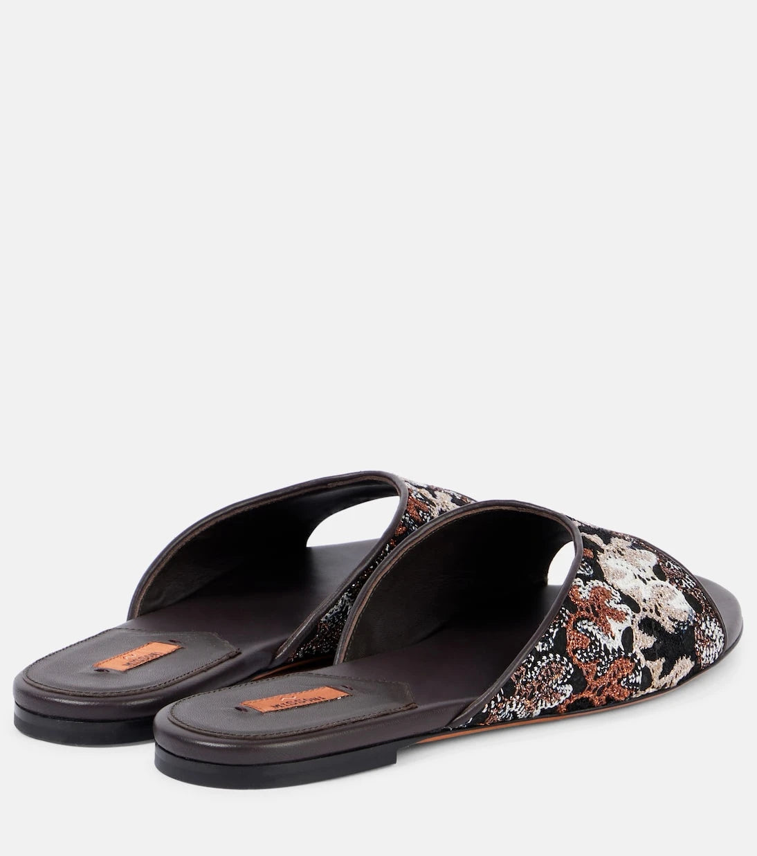 Missoni - Lamé leather mules