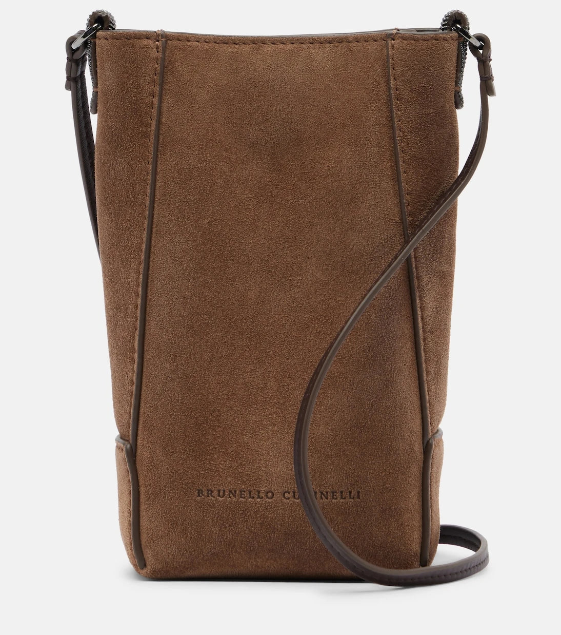 Brunello Cucinelli - Duo Mini Monili suede phone pouch