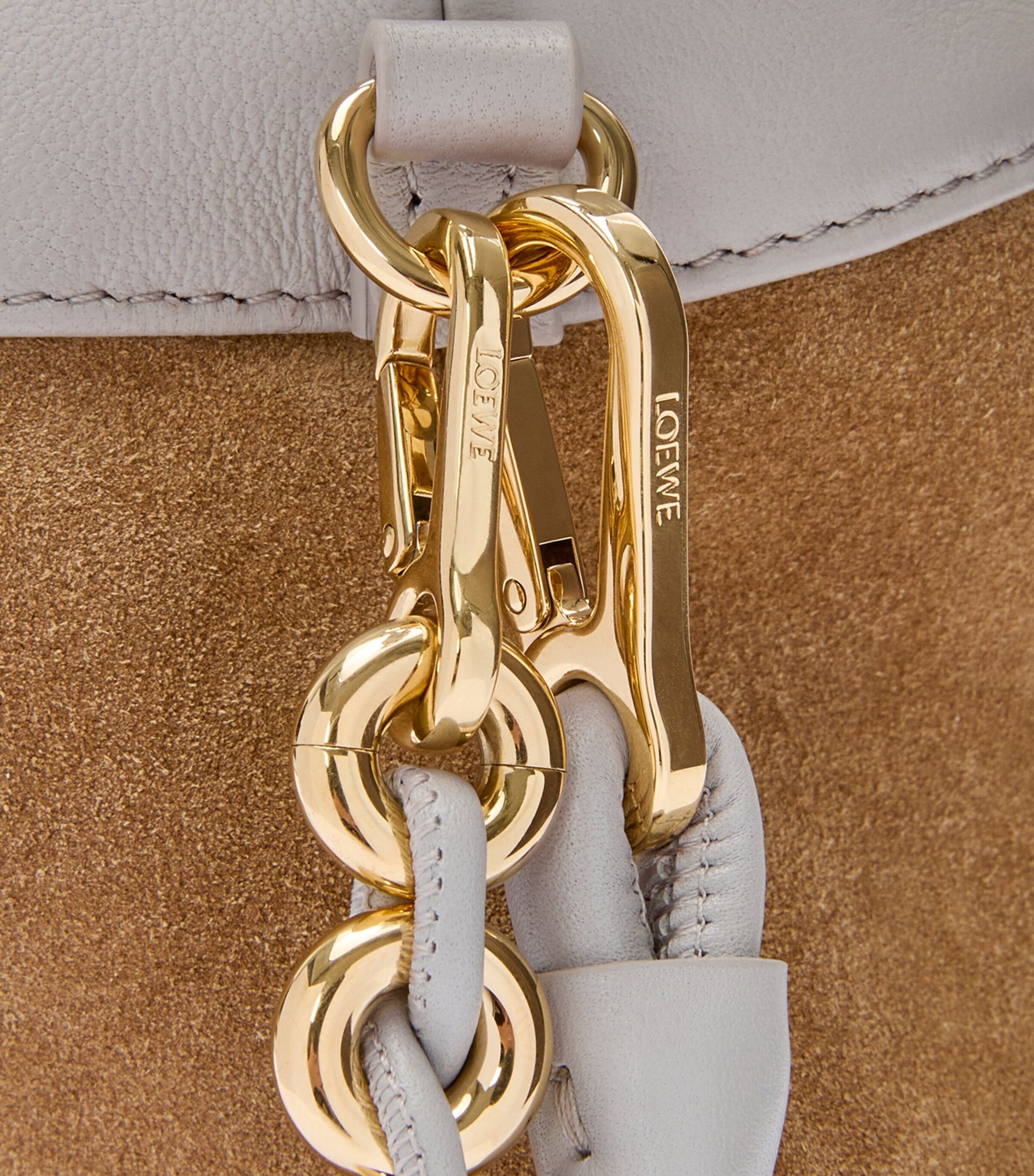 LOEWE Grey Medium Leather Flamenco Shoulder Bag