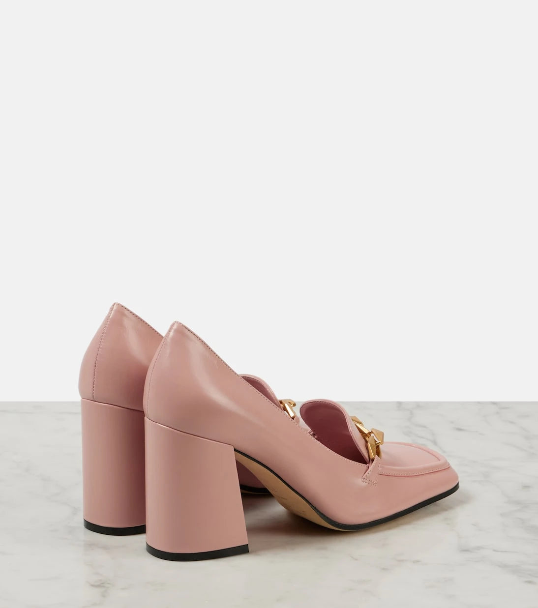 Jimmy Choo - Diamond Tilda 85 deri loafer topuklu ayakkabı