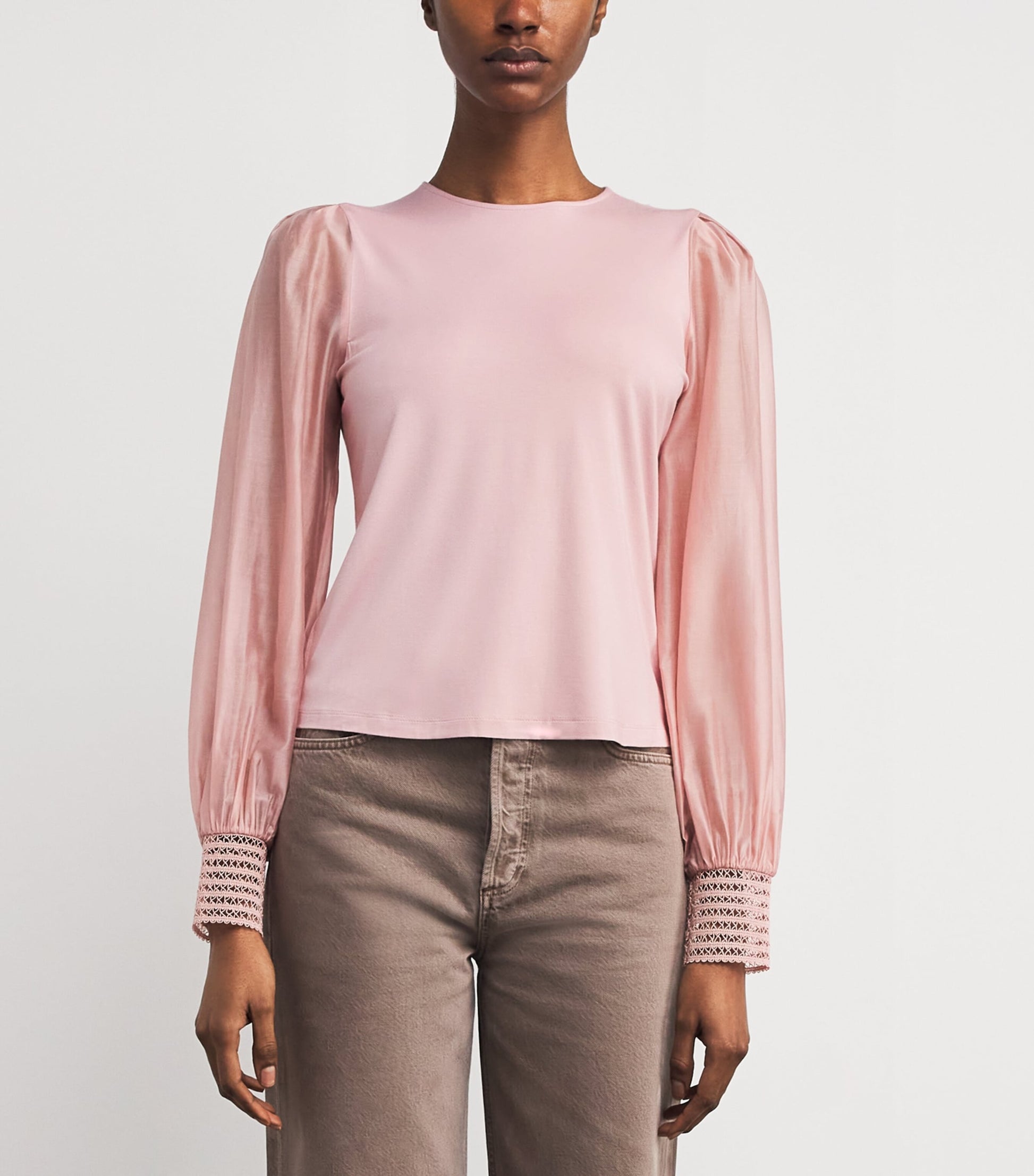 ME+EM Pink Balloon Sleeve Blouse