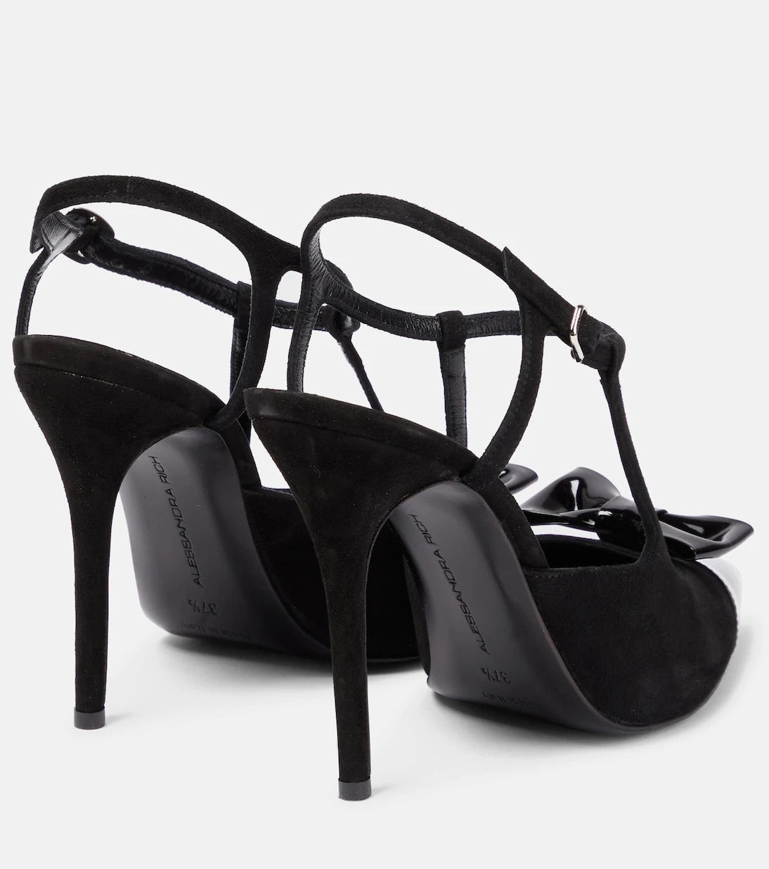 Alessandra Rich - Suede and patent leather pumps