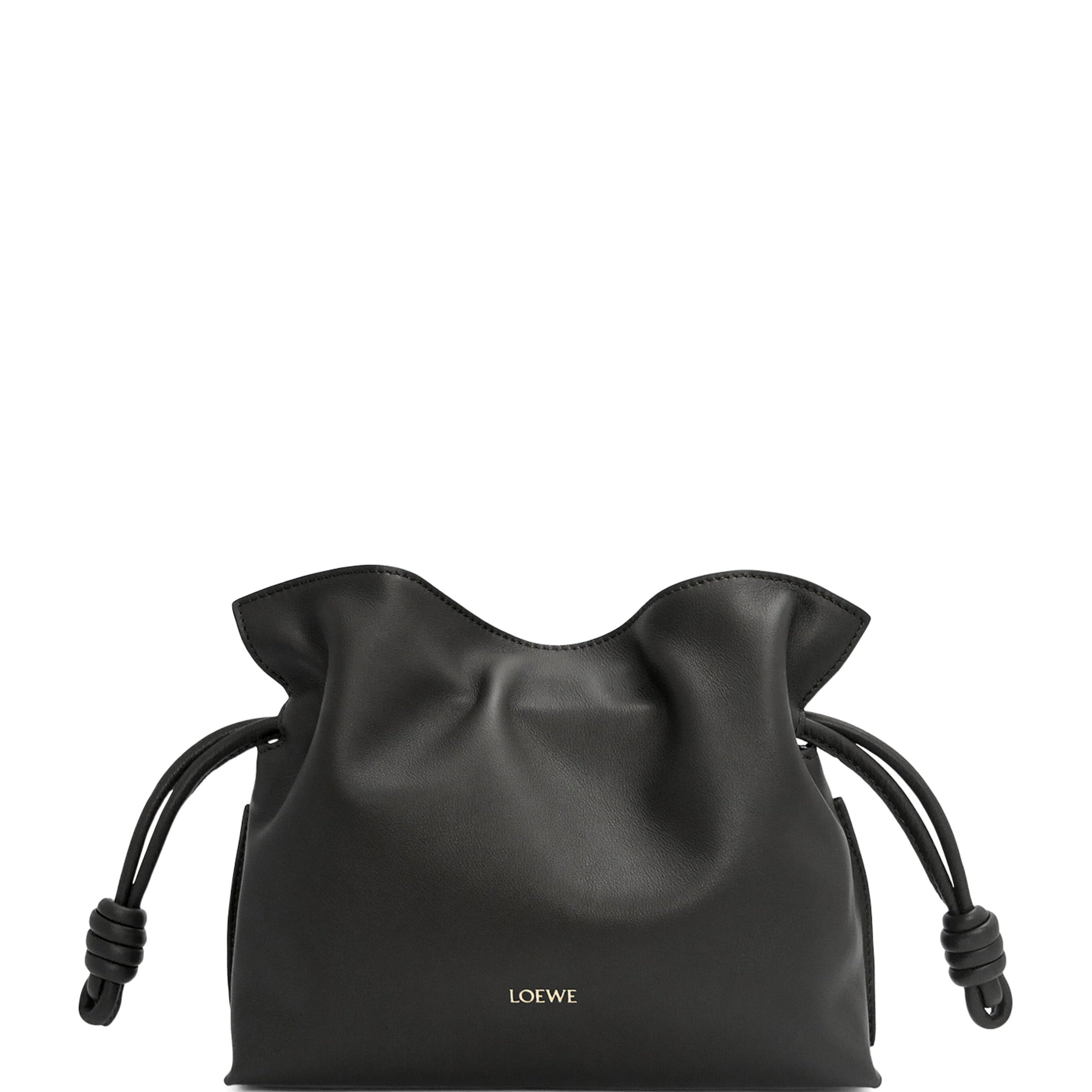 LOEWE Black Mini Leather Flamenco Purse