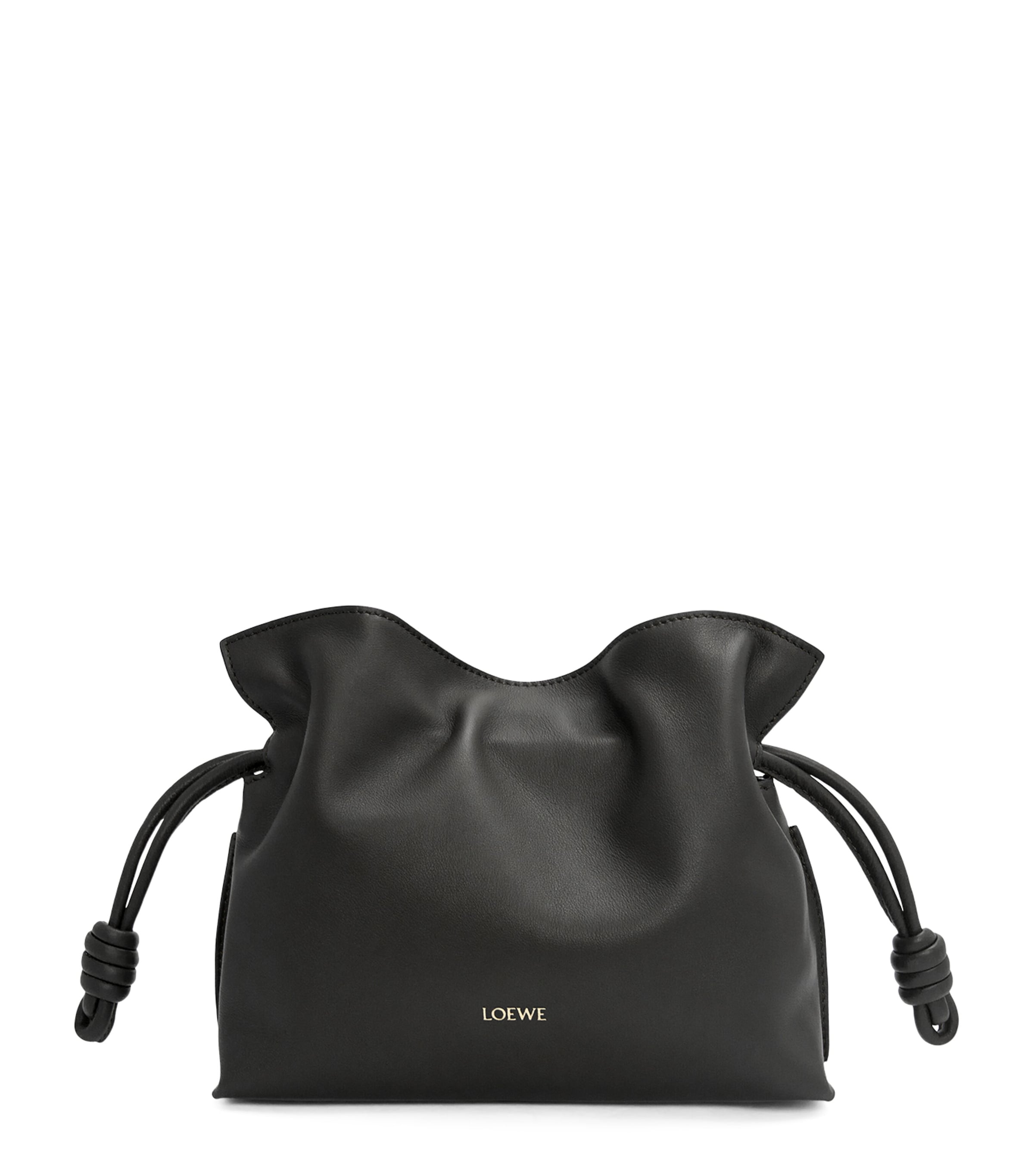 LOEWE Black Mini Leather Flamenco Purse