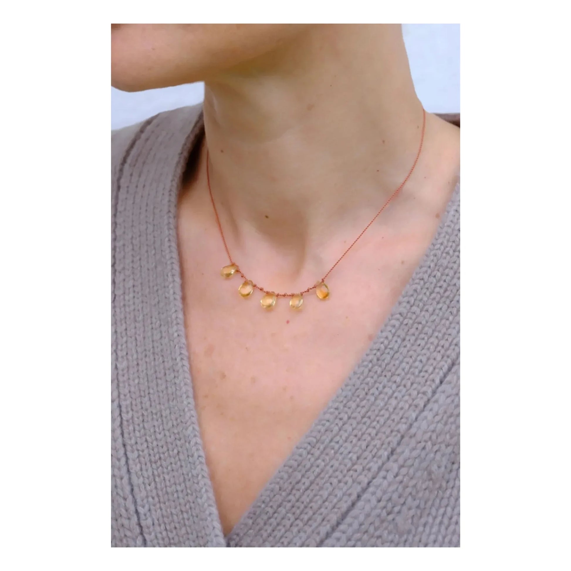 Ivarene - Necklace 5 Drops | Citrine