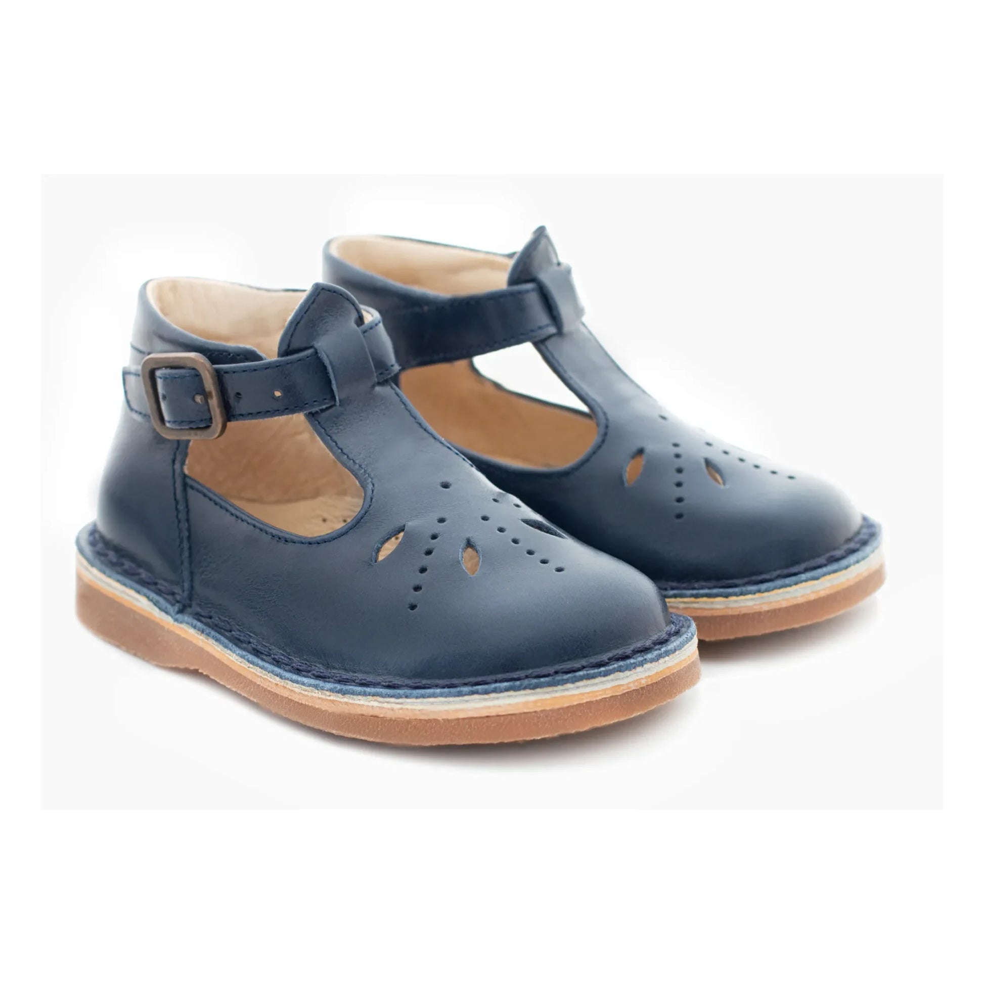 Poppée - Mid Openwork Mary Janes | Navy blue