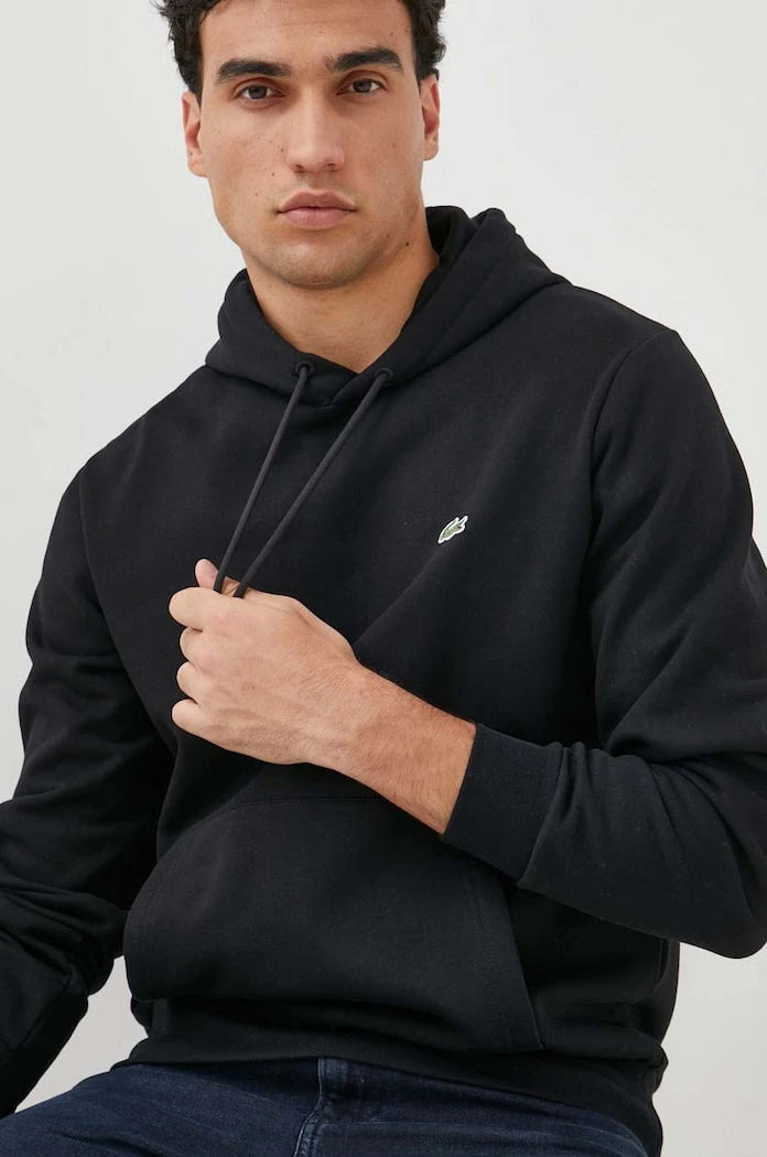 Pamuklu kapüşonlu Lacoste sweatshirt