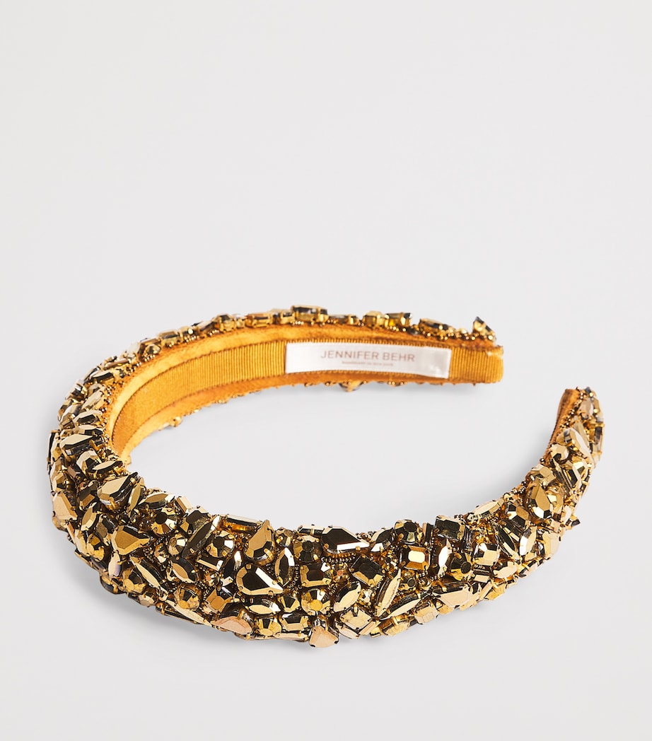 Jennifer Behr Gold Crystal-Embellished Czarina Headband