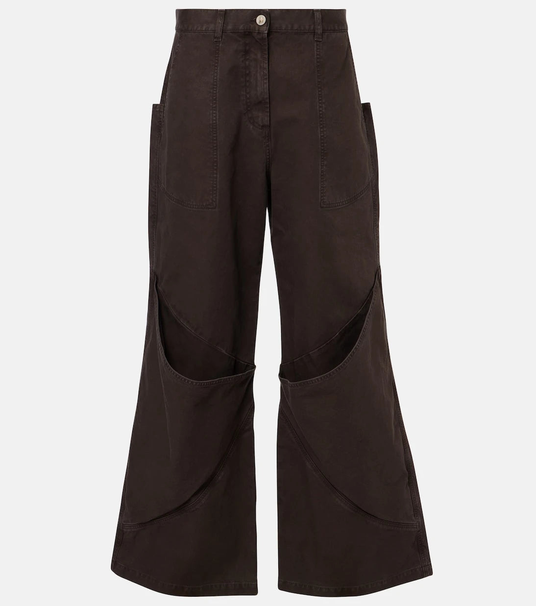 The Attico - High-rise wide-leg jeans
