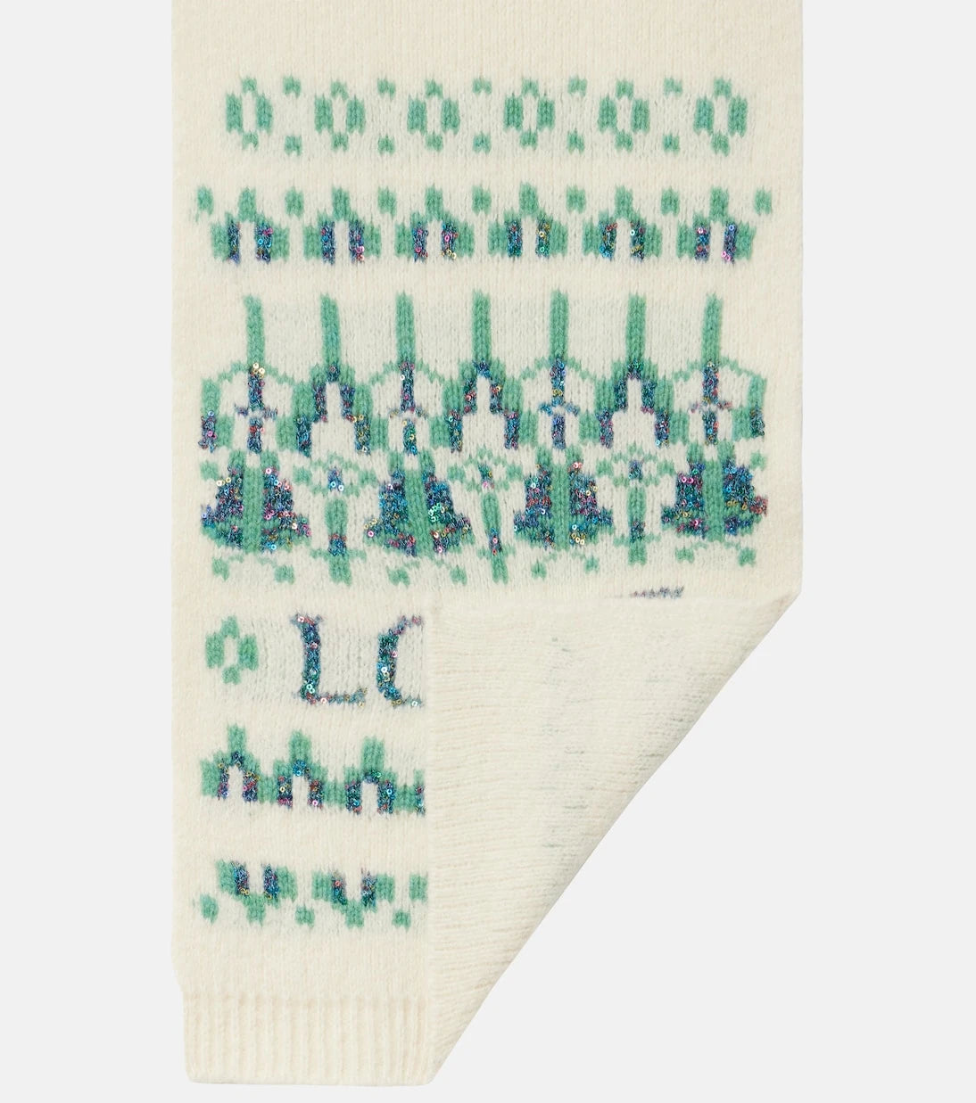 Loewe - Logo sequined wool-blend jacquard scarf