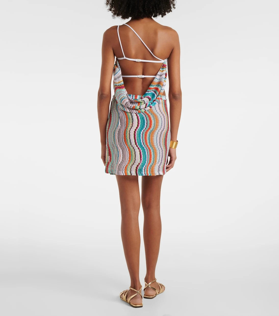 Missoni - Zigzag one-shoulder lamé crop top
