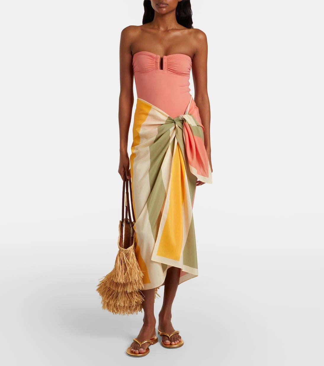 Eres - Croquant striped cotton and silk beach cover-up