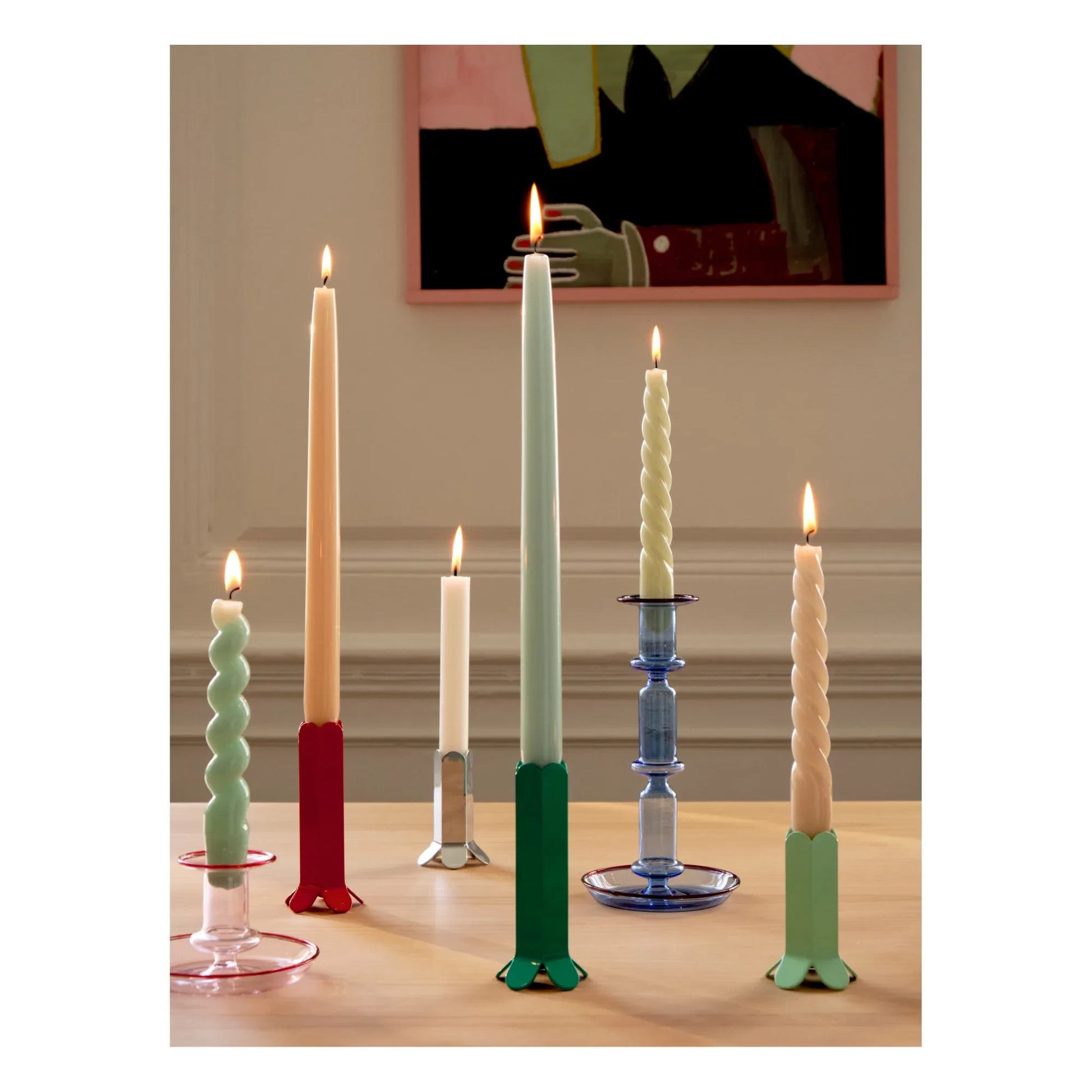 Hay - Arcs Stainless Steel Candle Holder | Mint Green