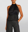 Maje Black Sleeveless Pleated Top
