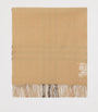 Burberry White Cashmere Wide Reversible EKD Scarf