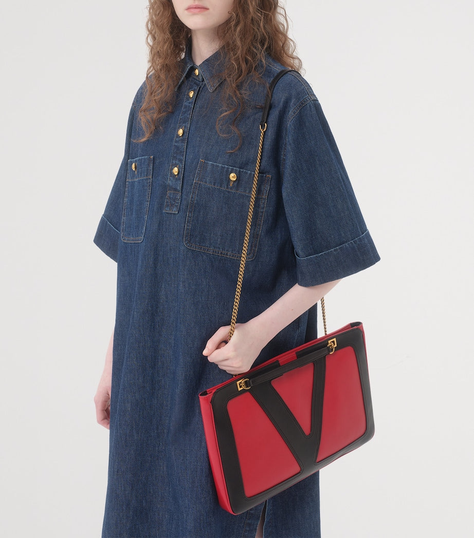 Valentino Blue Denim Midi Dress