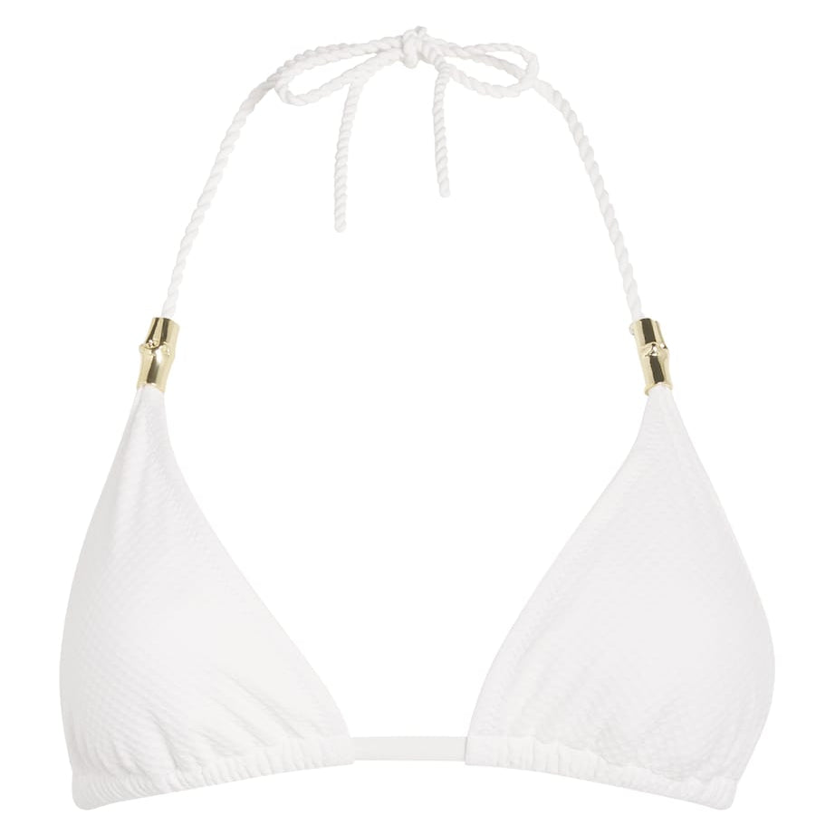 Heidi Klein White Core Rope Triangle Bikini Top
