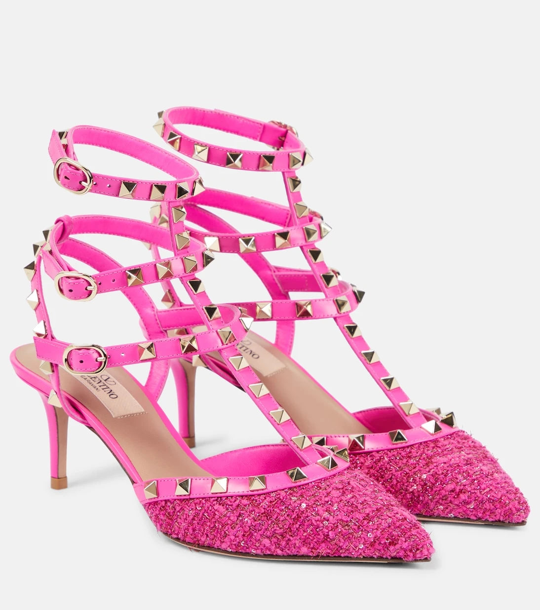Valentino Garavani - Rockstud 65 bouclé pumps