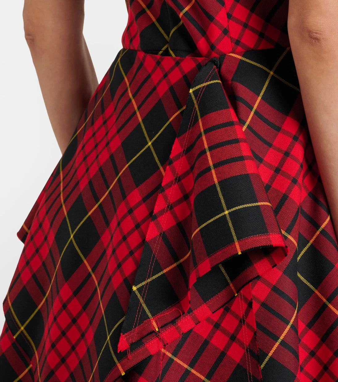 McQueen - MacQueen Tartan asymmetric minidress
